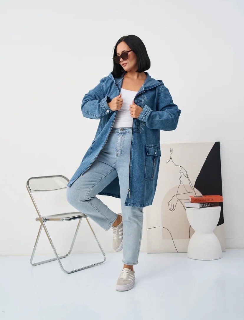 куртка джинсовая женская,куртка джинсовая,джинсовая куртка удлиненная,куртка джинсовая длинная больших размеров nicol peris,куртка длинная джинсовая больших размеров