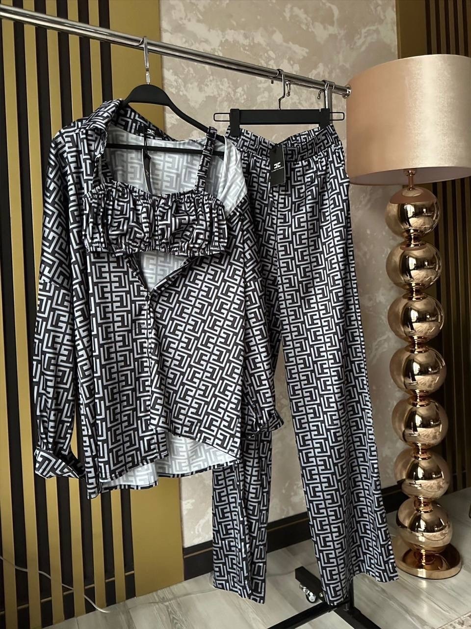 костюм брючный,костюм женский,костюм в пижамном стиле,костюм брючный в пижамном стиле,брючный костюм тройка