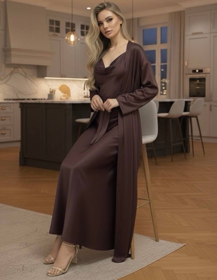 женский шелковый халат,шелковый халат,халат атласный,шелковый пеньюар,халат пеньюар