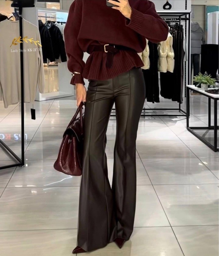 брюки клеш из экокожи,кожаные брюки клеш,клеш брюки,кожаные штаны клеш,кожаные брюки