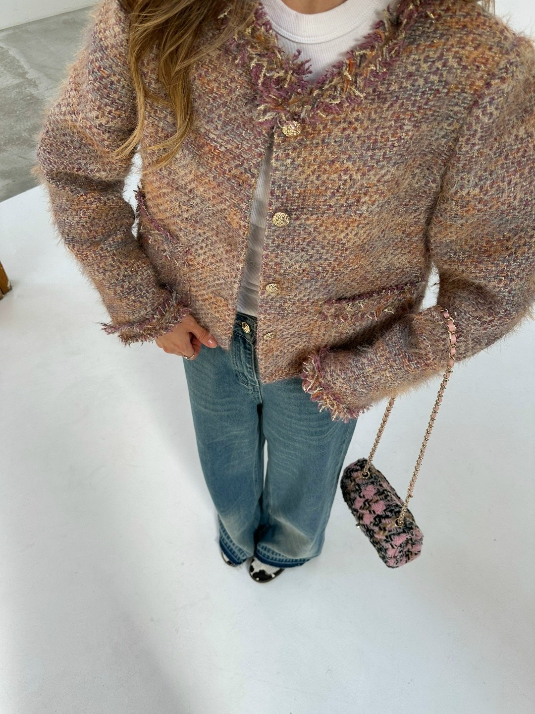 твидовый жакет,жакет,кардиган вязаное,женский твидовый короткий пиджак,трендовый нишевый высококачественный твидовый шерстяной пиджак unxx для женщин