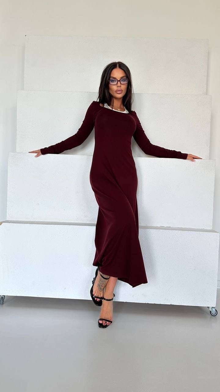 платье miu,трикотажное платье,платье бордовое,платье миди,платье