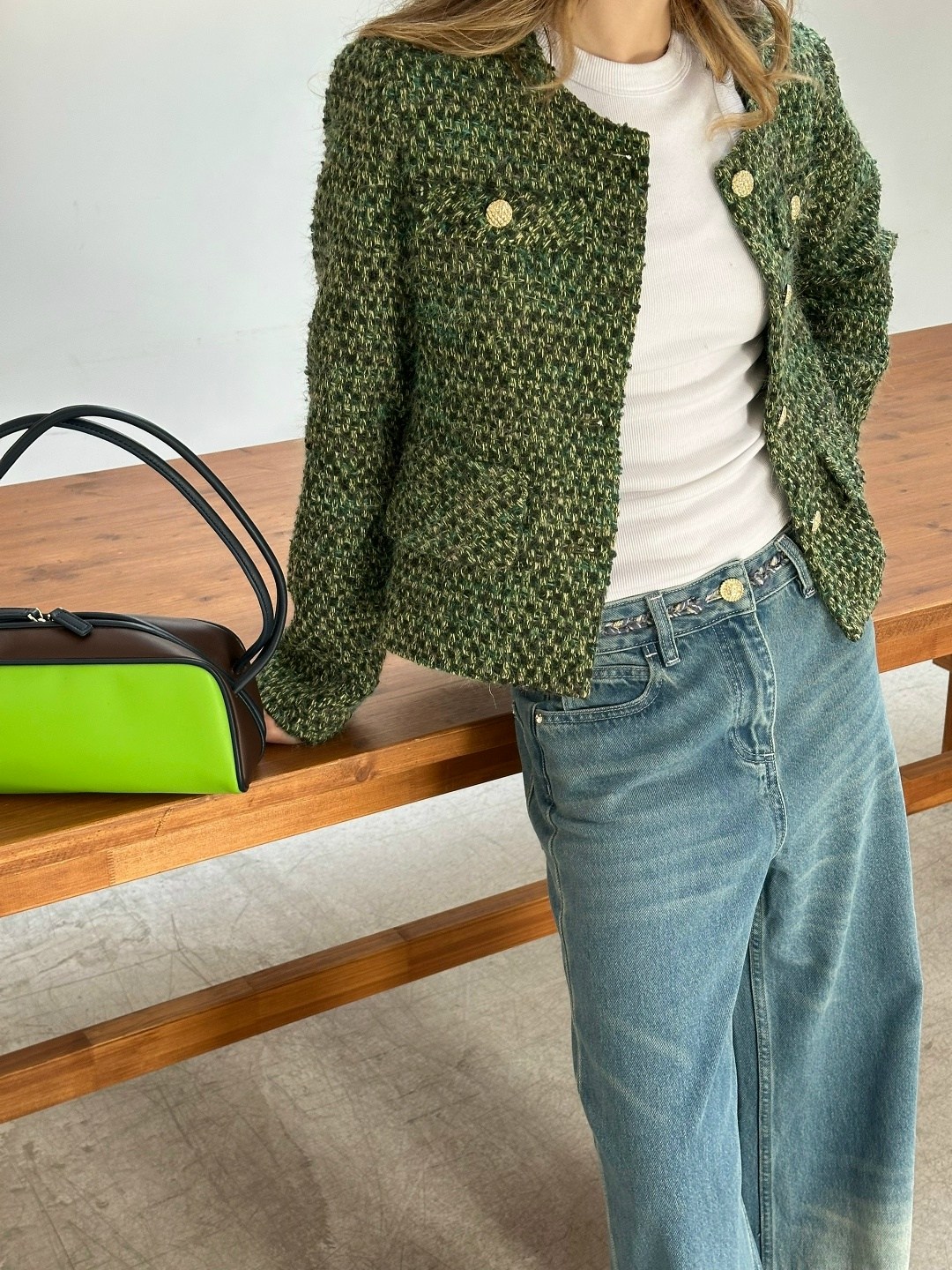 твидовый жакет манго,зеленый женский твидовый жакет на пуговицах,женская твидовая куртка,зеленый твидовый пиджак женский,женский твидовый пиджак daisy