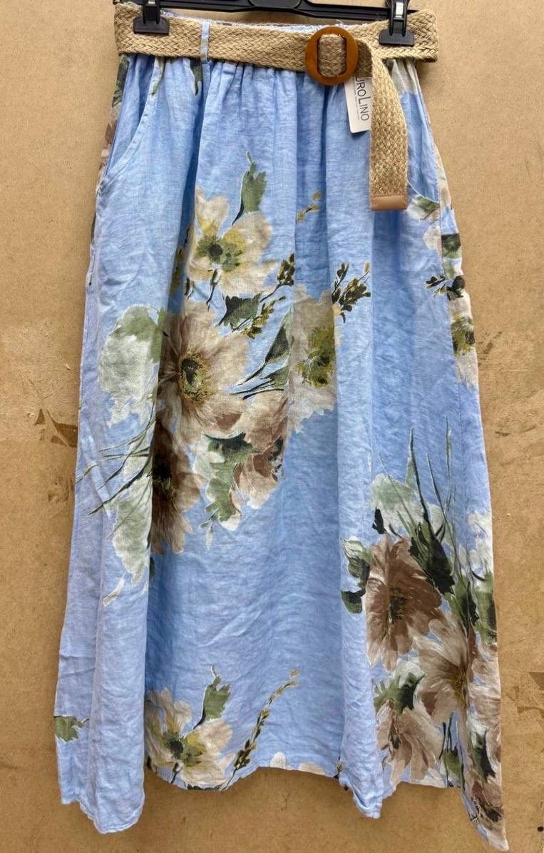 юбка с цветочным принтом,юбка с цветами,льняная юбка,юбка,юбка стильная