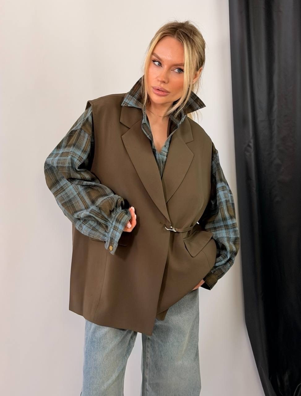 женская жилетка,жилет,жилет женский,жилет с поясом,жилетка с поясом