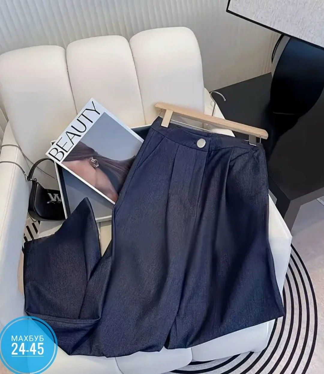 джинсовый костюм брючный палаццо с жилетом vera nova,жакет и брюки,костюм стильный,женские костюмы,джинсовые костюмы женские