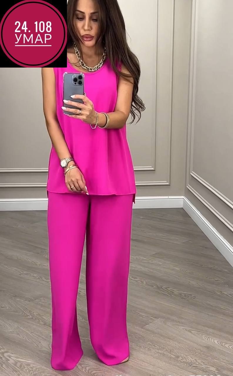 брючный костюм anelli 1398 фуксия,женский брючный костюм двойка,костюм из текстиля с приталенными брюками и жакетом anelli 1398 фуксия,женский брючный костюм anelli 1398.02 фуксия,брючный костюм