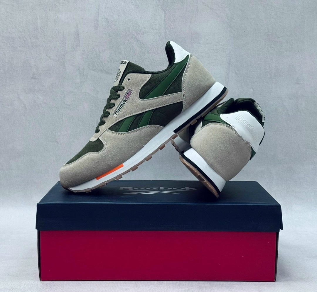 кроссовки reebok,кроссовки мужские reebok,reebok classic leather utility (green),кроссовки reebok classic,мужские кроссовки reebok classic leather