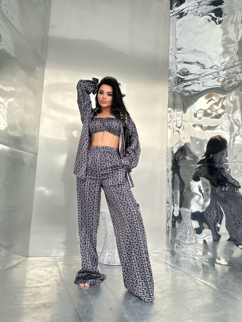 костюм брючный,костюм женский,костюм в пижамном стиле,костюм брючный в пижамном стиле,брючный костюм тройка