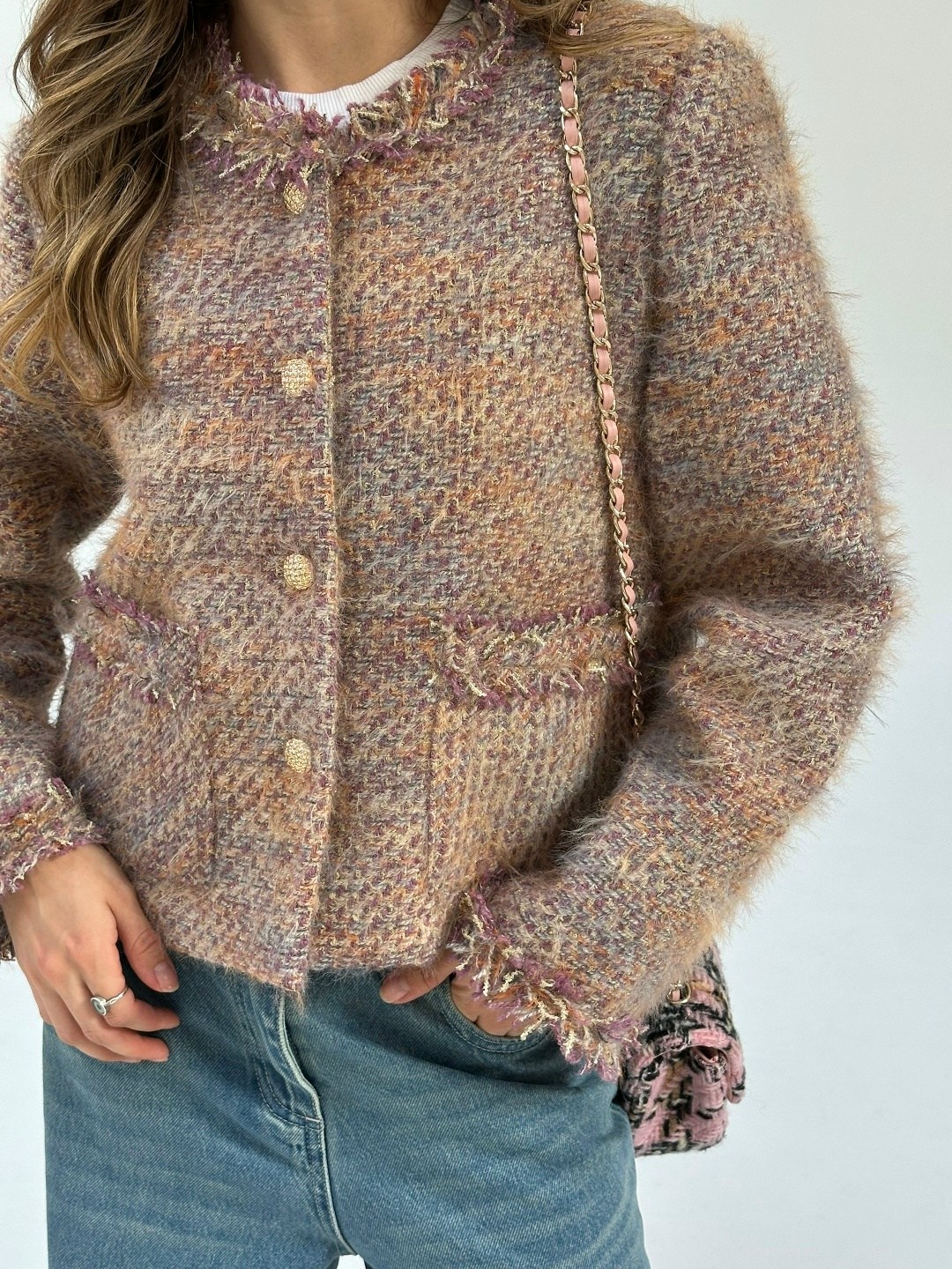 твидовый жакет,жакет,кардиган вязаное,женский твидовый короткий пиджак,трендовый нишевый высококачественный твидовый шерстяной пиджак unxx для женщин