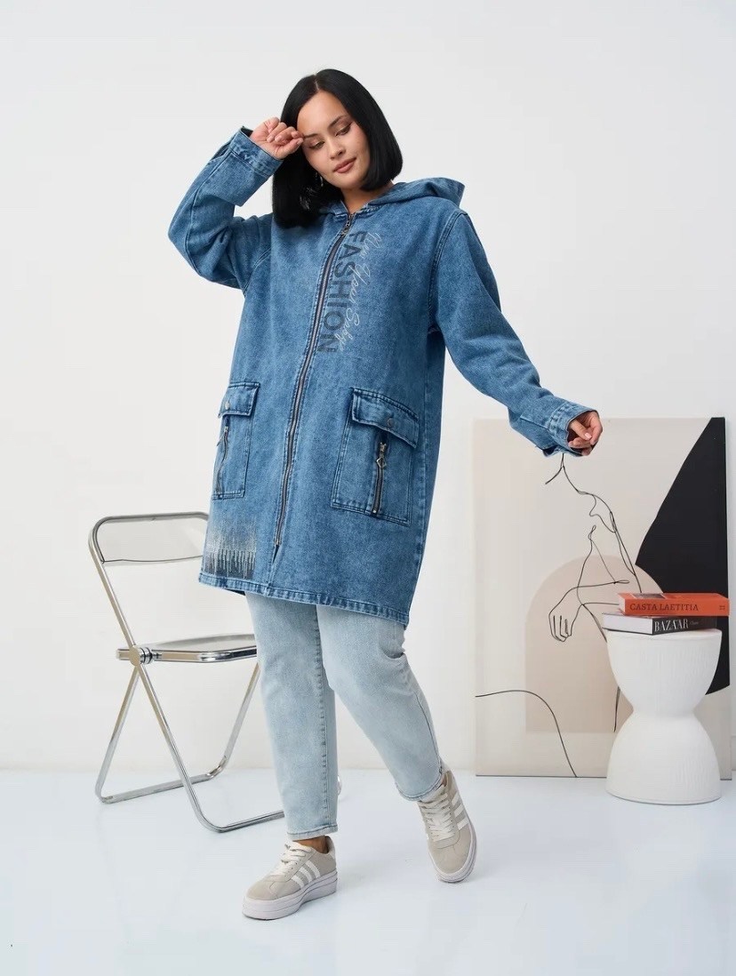 куртка джинсовая женская,куртка джинсовая,джинсовая куртка удлиненная,куртка джинсовая длинная больших размеров nicol peris,куртка длинная джинсовая больших размеров