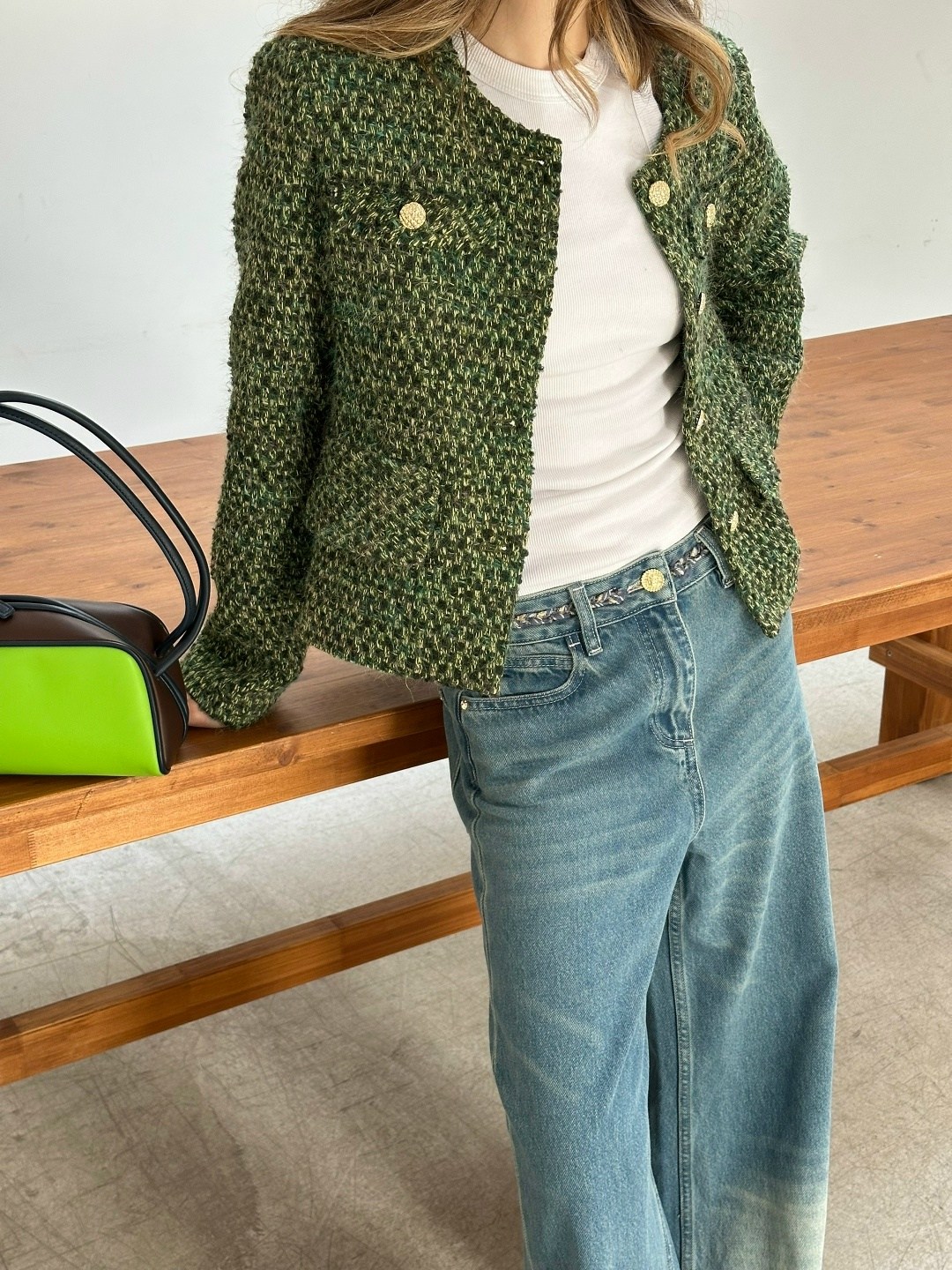 твидовый жакет манго,зеленый женский твидовый жакет на пуговицах,женская твидовая куртка,зеленый твидовый пиджак женский,женский твидовый пиджак daisy