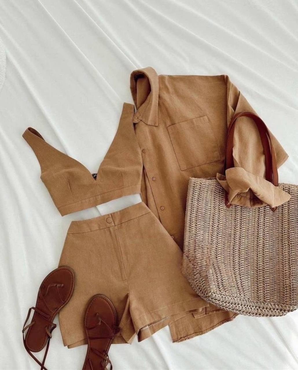 костюм льняной женский,костюм тройка женский летний,костюм с шортами льняной,летние костюмы,костюм женский летний с шортами и рубашкой