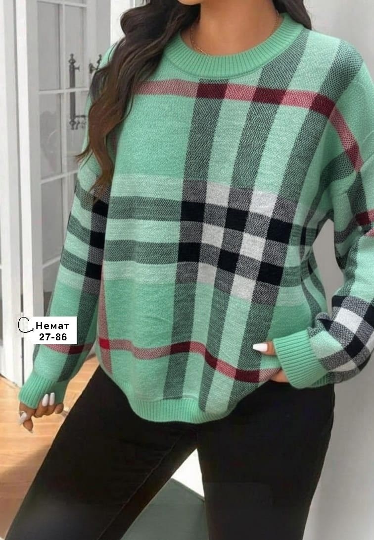 свитера женские,свитер в клетку женский,свитер,женские джемпера,кофта женская