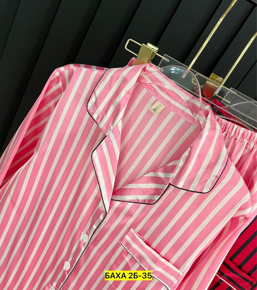 пижама женская,пижама victorias secret розовая в полоску,шелковый пижамный комплект victoria,классическая пижама victoria secret розовая в полоску,комплект пижама