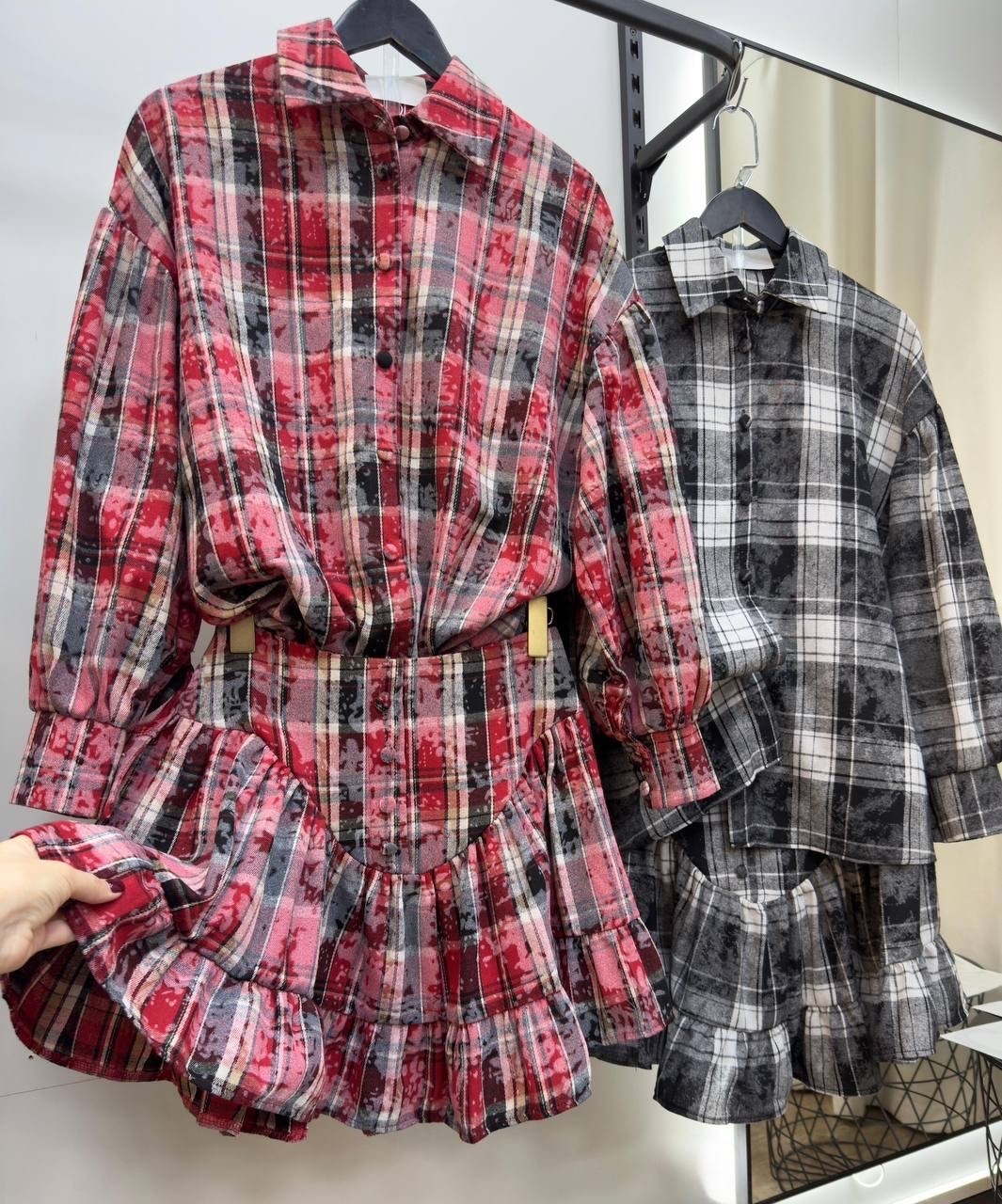 костюм с рубашкой и юбкой в клетку,костюм рубашка с юбкой,костюм с юбкой в клетку,костюм с юбкой,платье в клетку