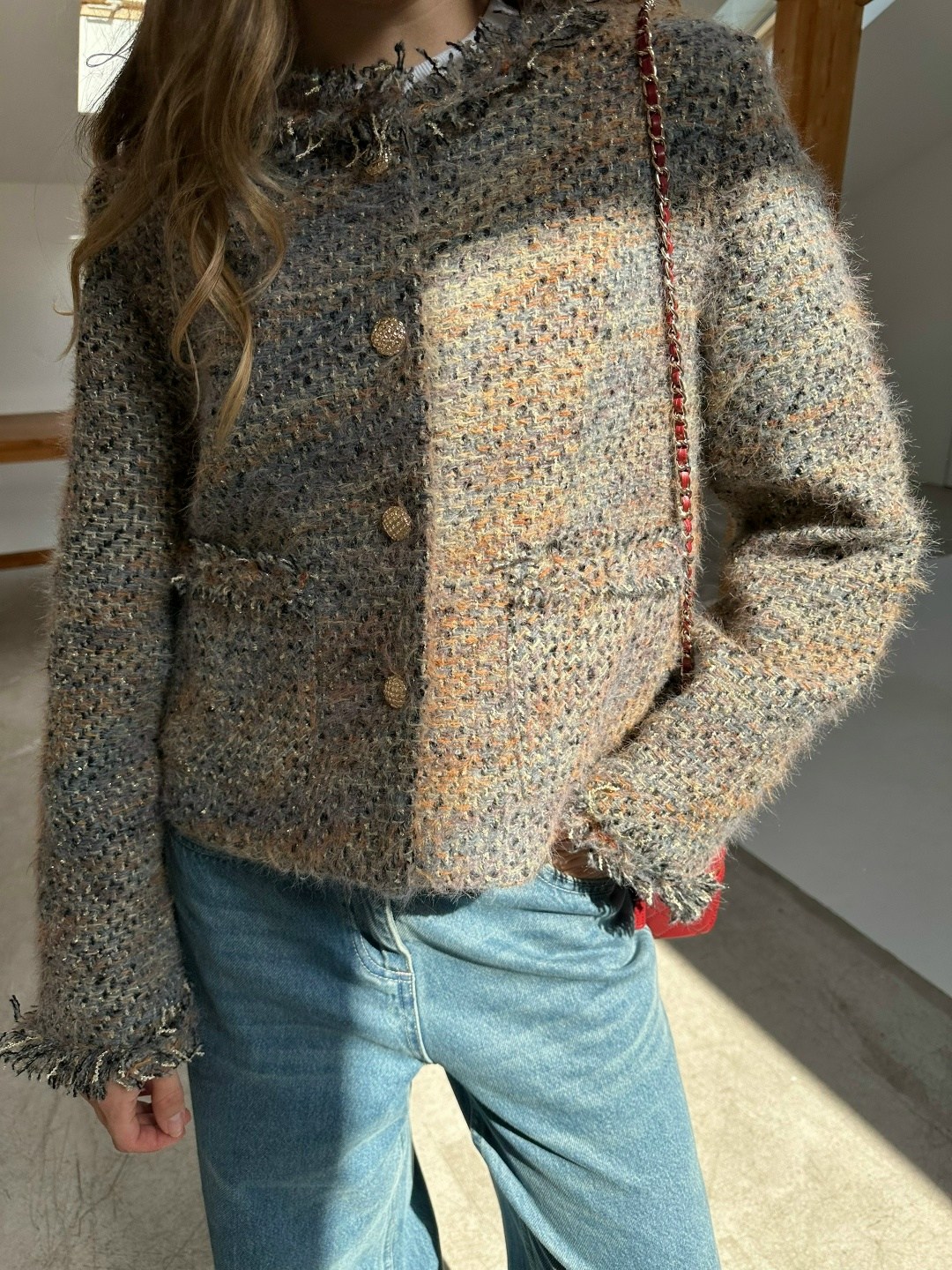 твидовый жакет,твидовый жакет chanel,трендовый нишевый высококачественный твидовый шерстяной пиджак unxx для женщин,жакет,твидовый шерстяной пиджак для женщин