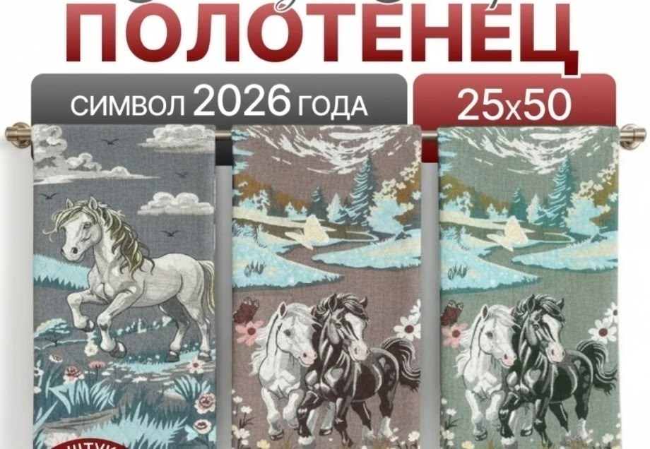 полотенца "символ года" 100% хлопок махровая фактура 50х90 см,полотенце стеганое банное женское,полотенца с лошадью набор подарочный новый год 2026 kse-ni,полотенца с лошадью набор подарочный новый го