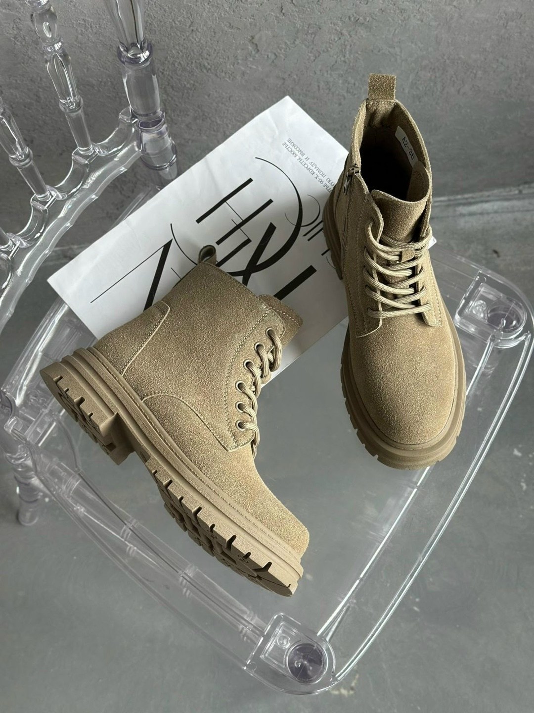 рандеву бежевые замшевые ботинки,,женские ботинки,ботинки,ботинки из натуральной замши