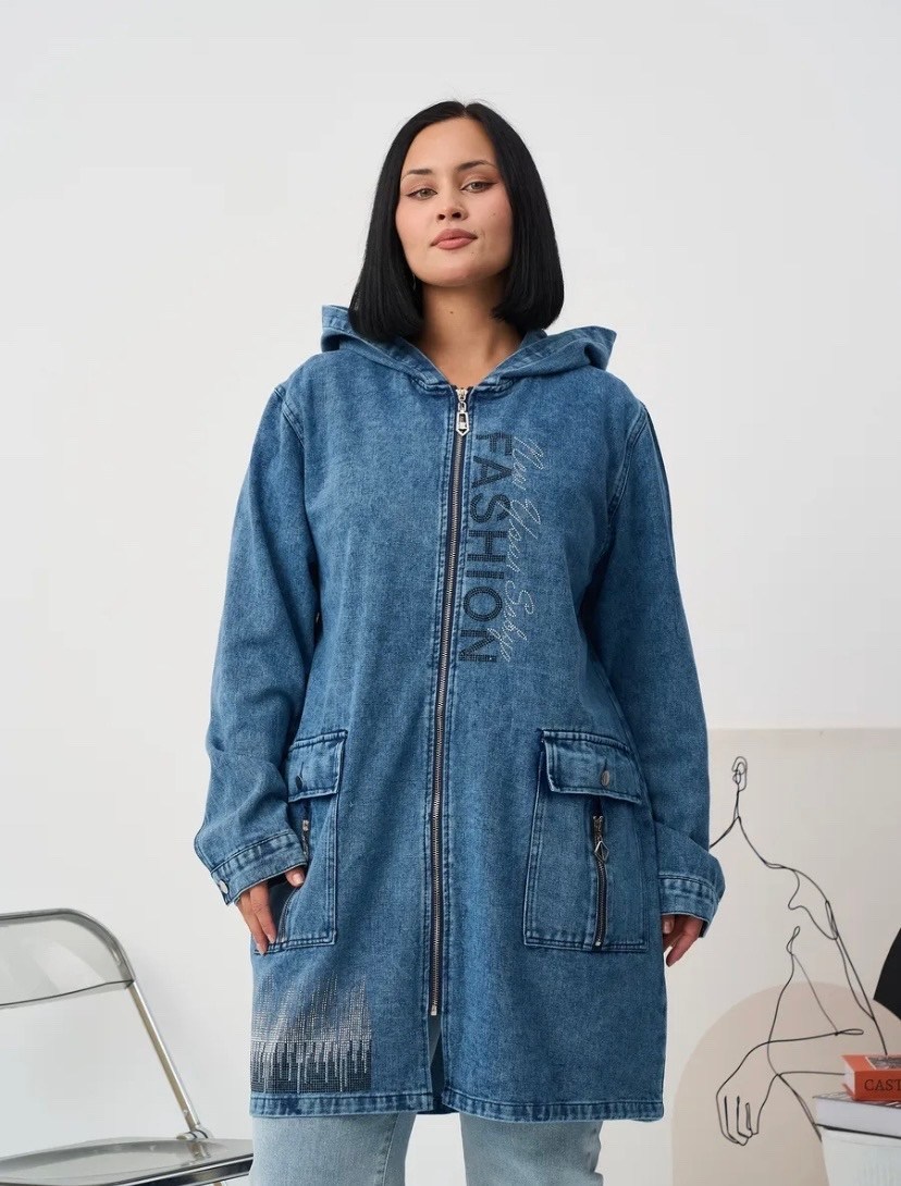 куртка джинсовая женская,куртка джинсовая,джинсовая куртка удлиненная,куртка джинсовая длинная больших размеров nicol peris,куртка длинная джинсовая больших размеров