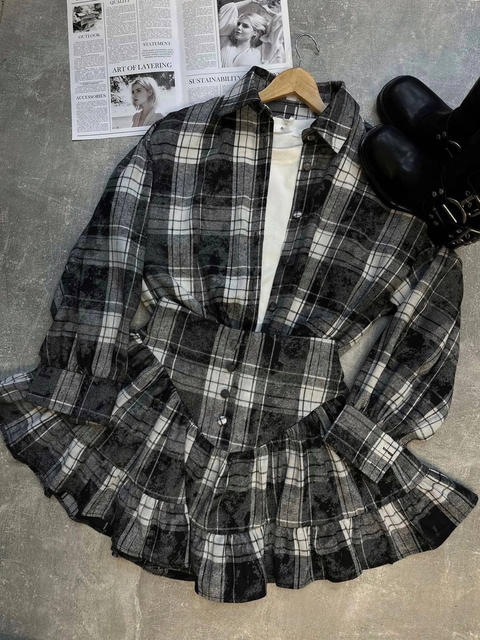 костюм с рубашкой и юбкой в клетку,костюм рубашка с юбкой,костюм с юбкой в клетку,костюм с юбкой,платье в клетку