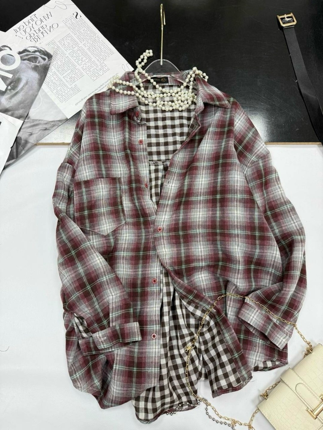 рубашка оверсайз в клетку хлопковая monolog,женская рубашка оверсайз в клетку,женская рубашка в клетку,клетчатая рубашка женская,рубашка в клетку