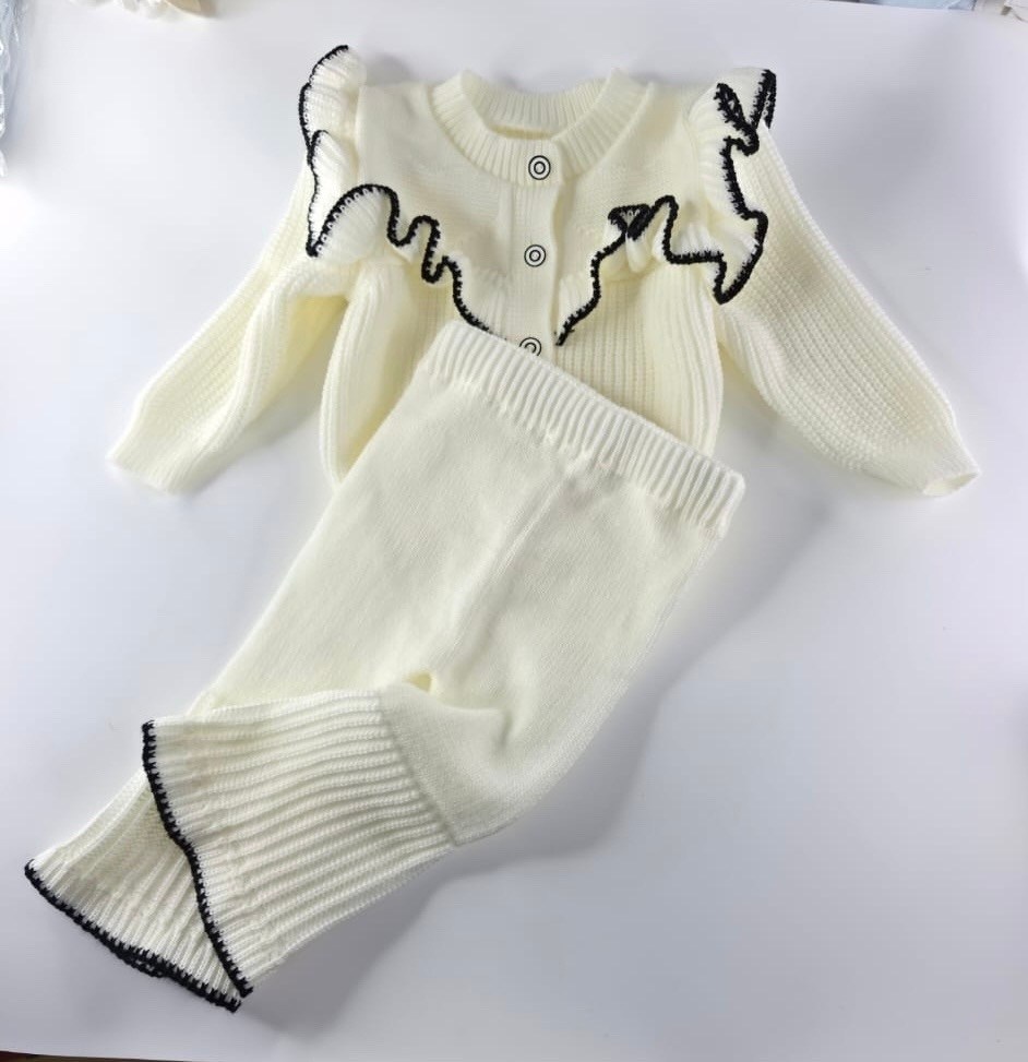 комплект одежды для девочек,костюм вязаный для девочки,кардиган для девочек,детский трикотажный комплект из свитера и брюк,вязаный детский костюм