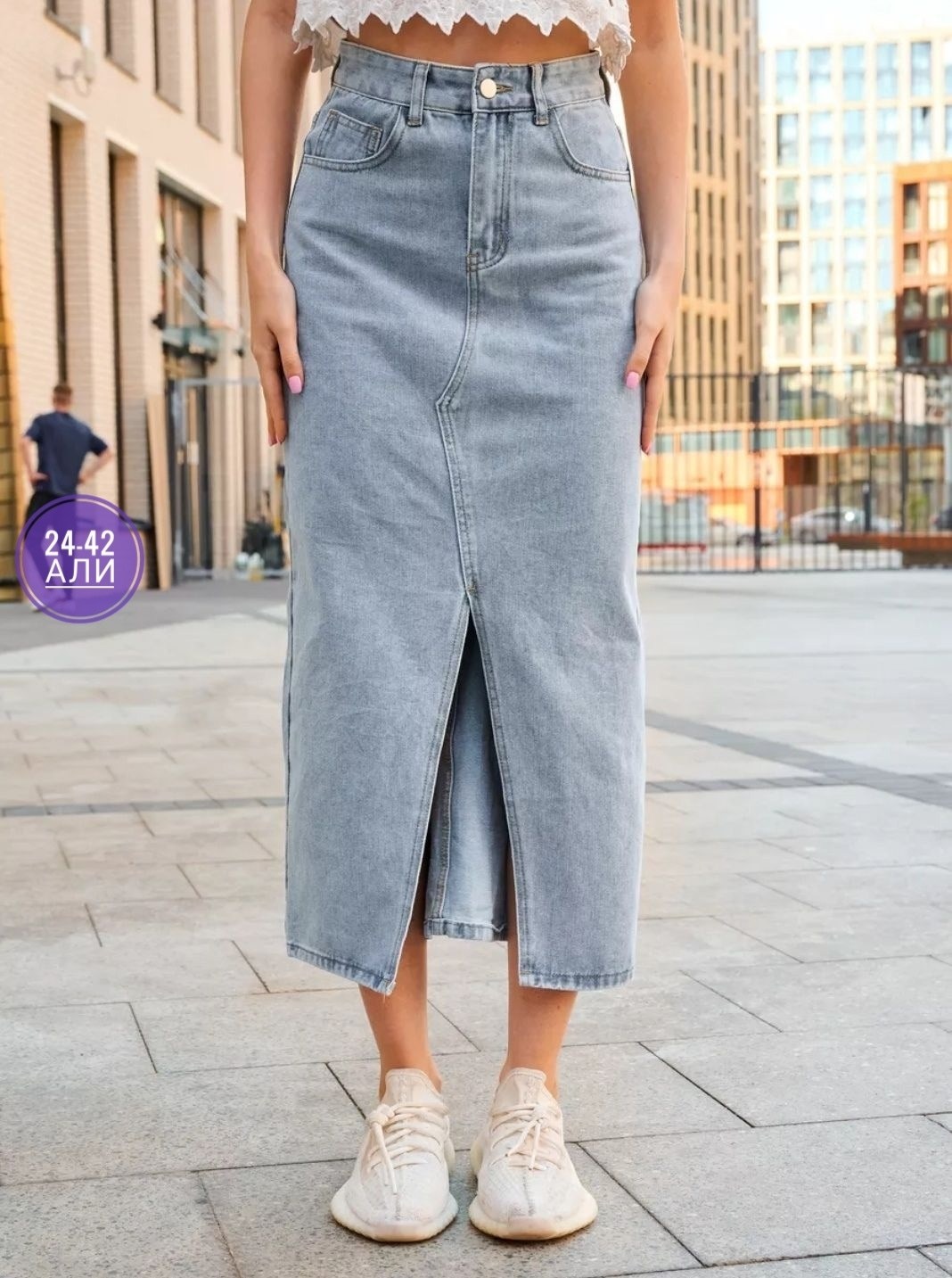 юбка джинсовая длинная с разрезом спереди,джинсовая юбка миди с разрезом,джинсовая юбка,юбка джинсовая с разрезом,юбка миди джинсовая с разрезом спереди ниже колен