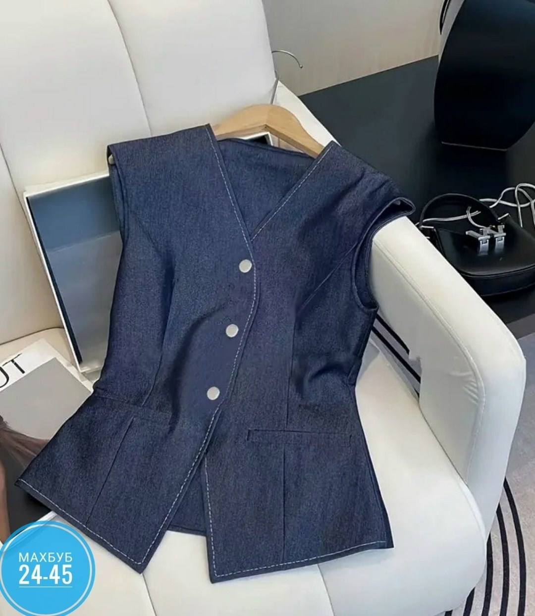 джинсовый костюм брючный палаццо с жилетом vera nova,жакет и брюки,костюм стильный,женские костюмы,джинсовые костюмы женские