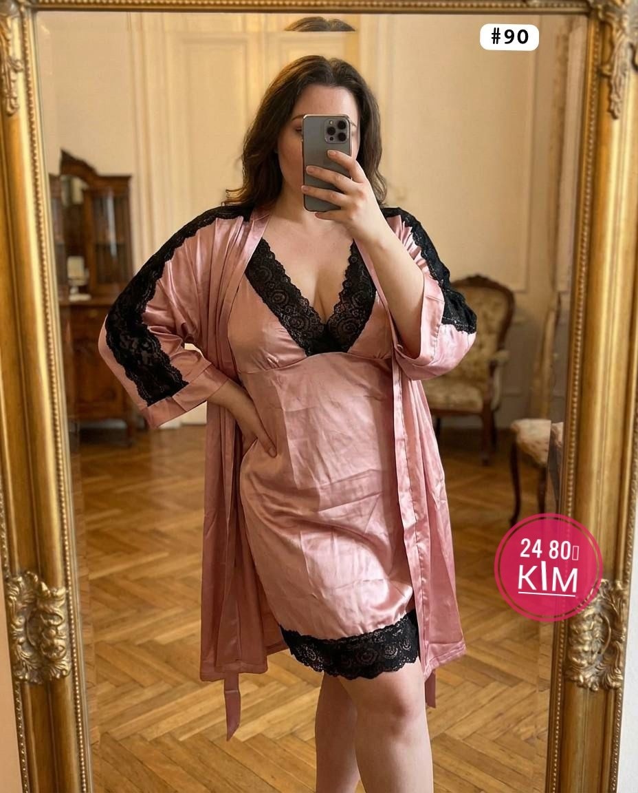 пеньюар женский,шелковый халат,атласный халат,женский халат,пеньюары для полных женщин