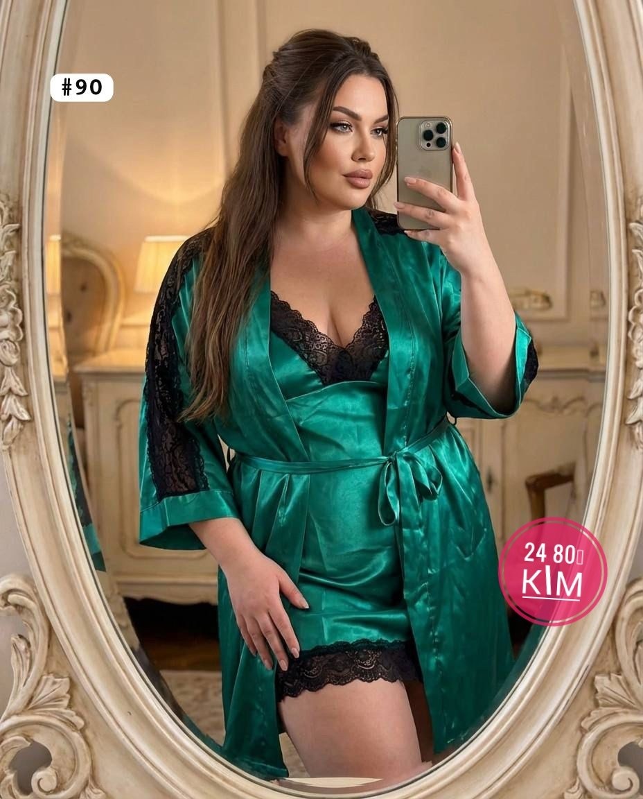 пеньюар женский,шелковый халат,атласный халат,женский халат,пеньюары для полных женщин