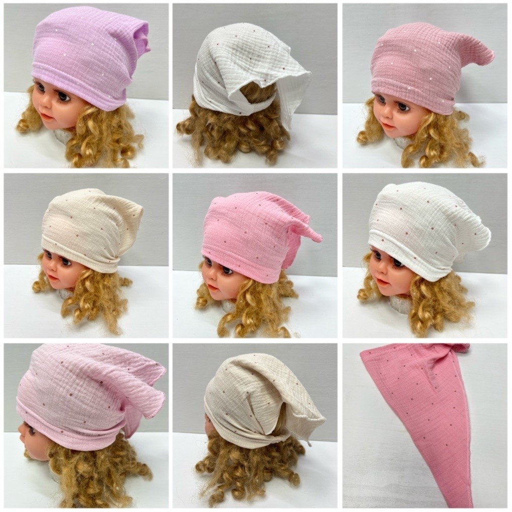 косынка детская,шапка платок,косынка для девочек,повязка муслин,детские косынки