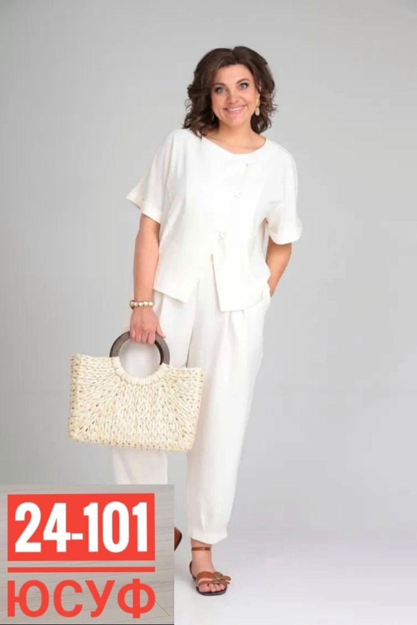 брючный костюм michel chic 1337/1 мохито,костюм michel chic арт 1337 корич,летние костюмы женские,летний брючный костюм,брючный костюм michel chic 1337 зеленый двойка