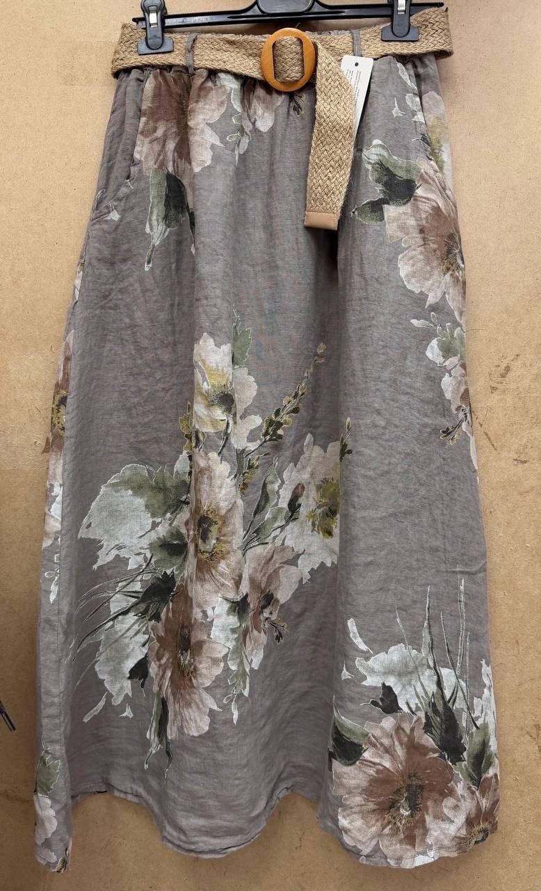 юбка с цветочным принтом,юбка с цветами,льняная юбка,юбка,юбка стильная