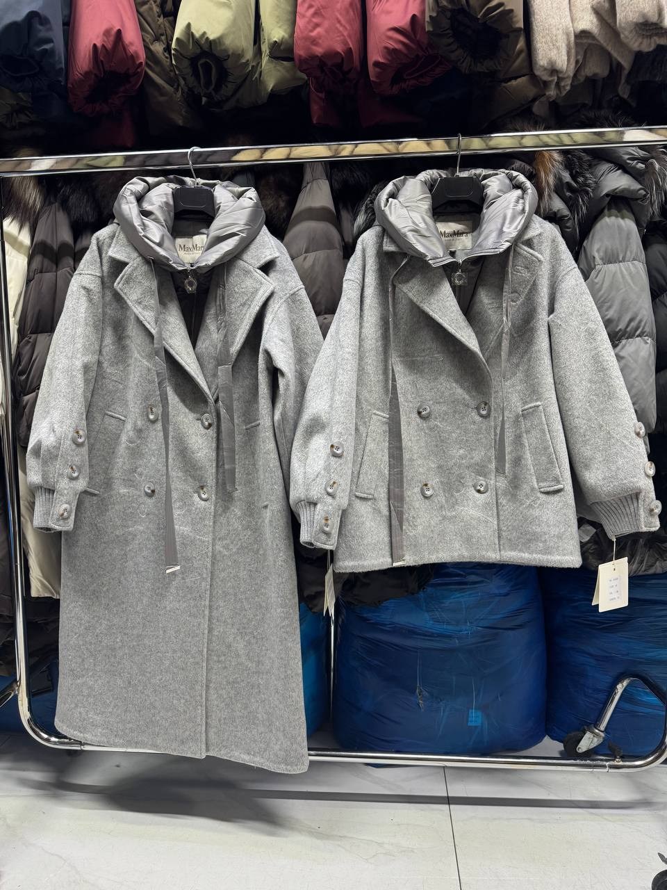 пальто женское,стильное пальто,модное пальто,пальто prada серое с капюшоном,полупальто