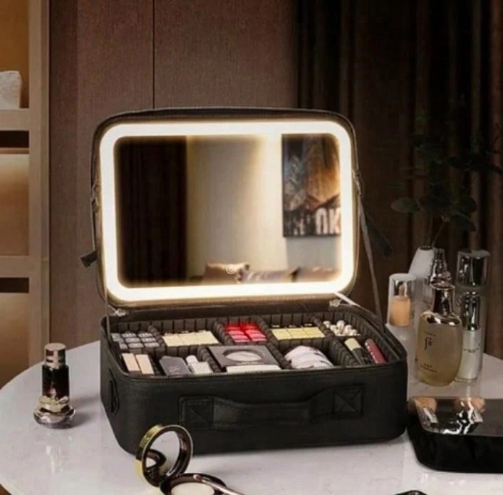косметичка с зеркалом,умный светодиодный косметичка с зеркалом,компактная косметичка,косметичка с зеркалом-подсветкой,профессиональная косметичка