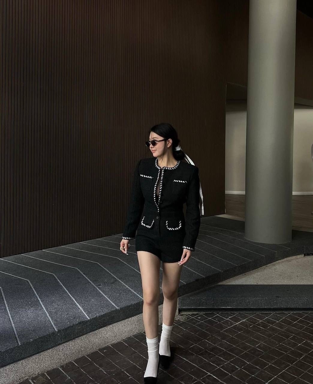 женский твидовый костюм,женский твидовый комплект из двух предметов короткий пиджак и платье в корейском стиле,пиджак твидовый,женский твидовый пиджак с длинным рукавом,женский твидовый пиджак