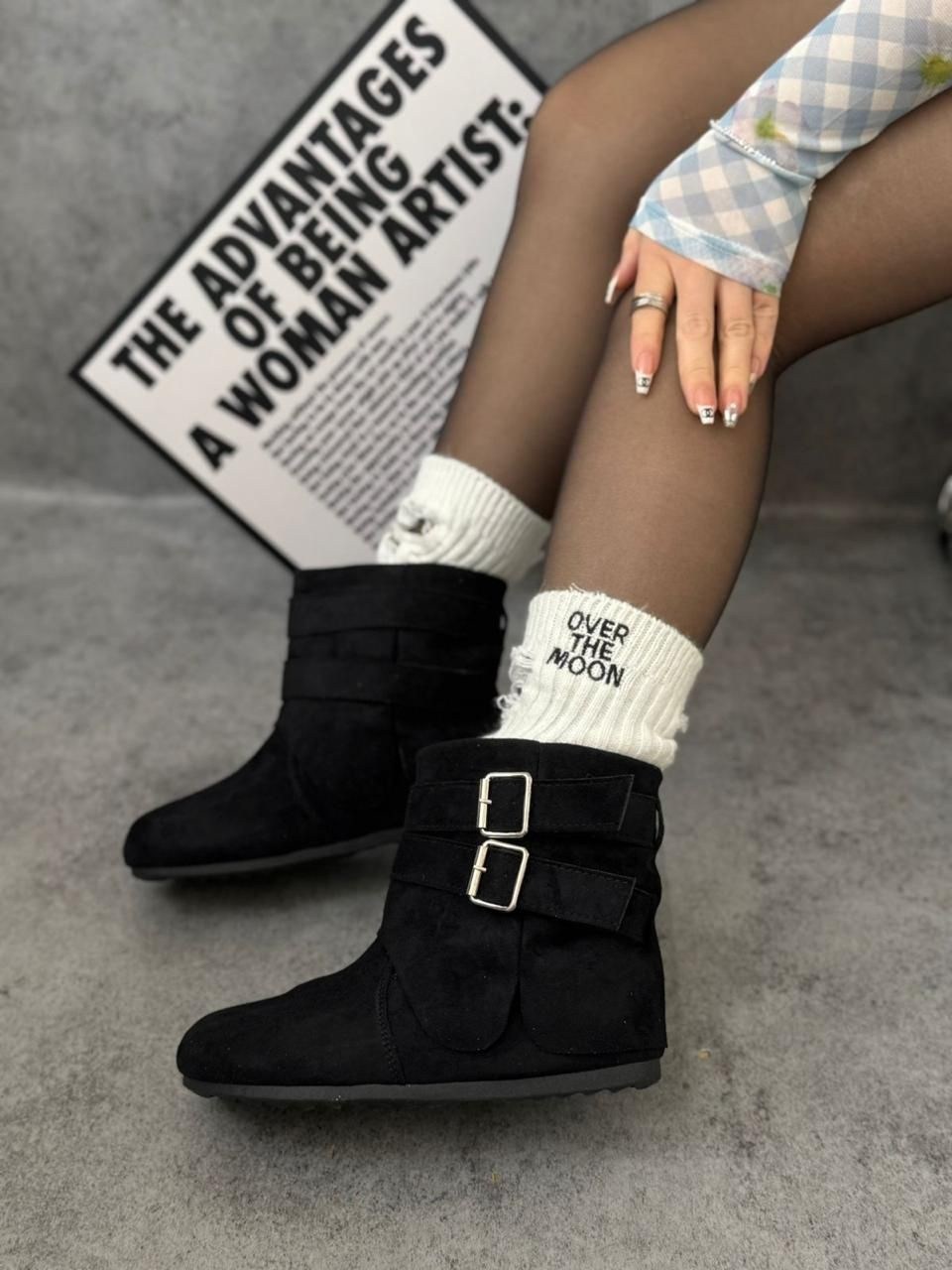 , женская зимняя,зимние женские сапоги,короткие сапоги,черные сапоги