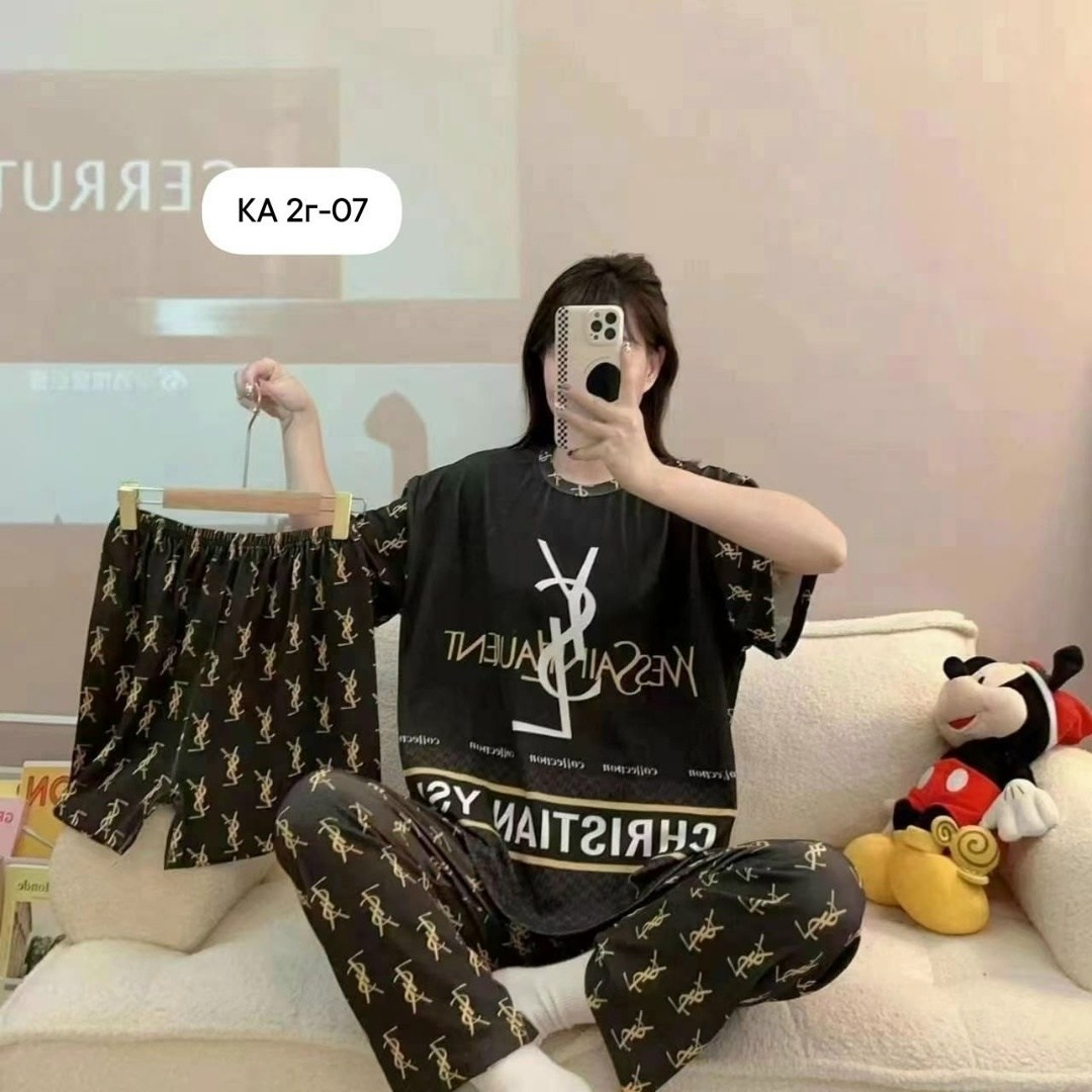 пижама 3в1,пижама женская,пижама 3 в 1 со штанами и шортами elmira_home,комплект пижама,пижама для женщин