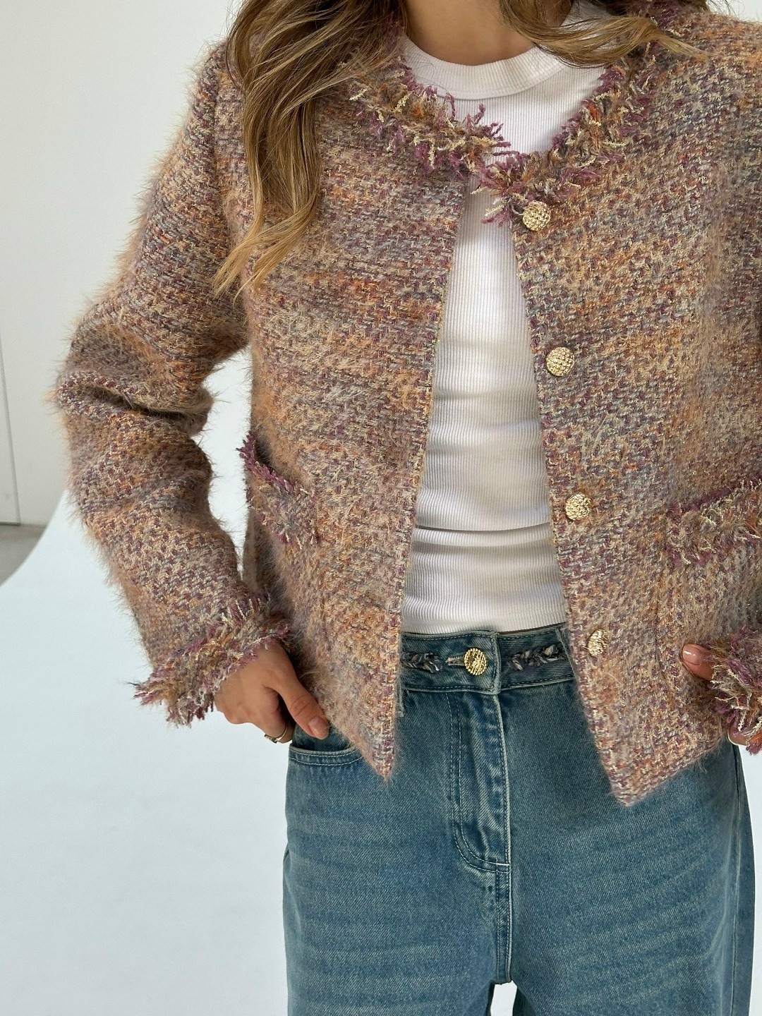 твидовый жакет,жакет,кардиган вязаное,женский твидовый короткий пиджак,трендовый нишевый высококачественный твидовый шерстяной пиджак unxx для женщин