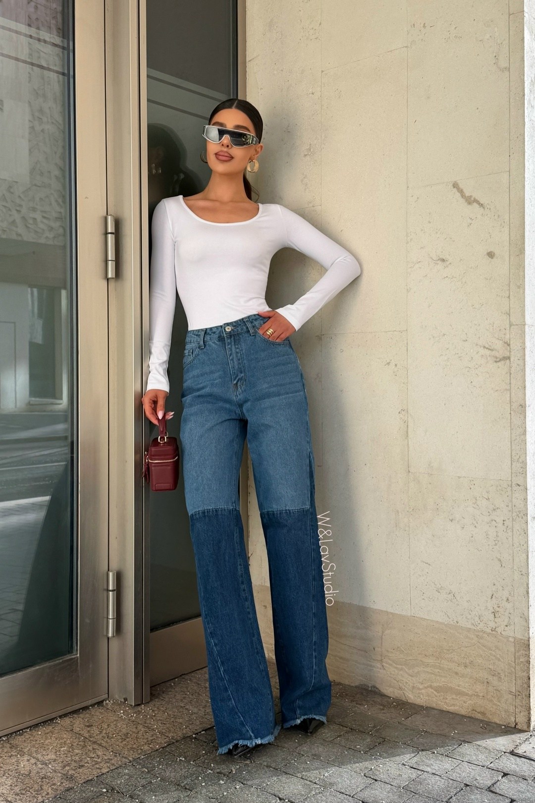 джинсы прямые трубы широкие jazzyclo 227648312,джинсы в стиле пэчворк,модные джинсы,широкие джинсы,джинсы женские