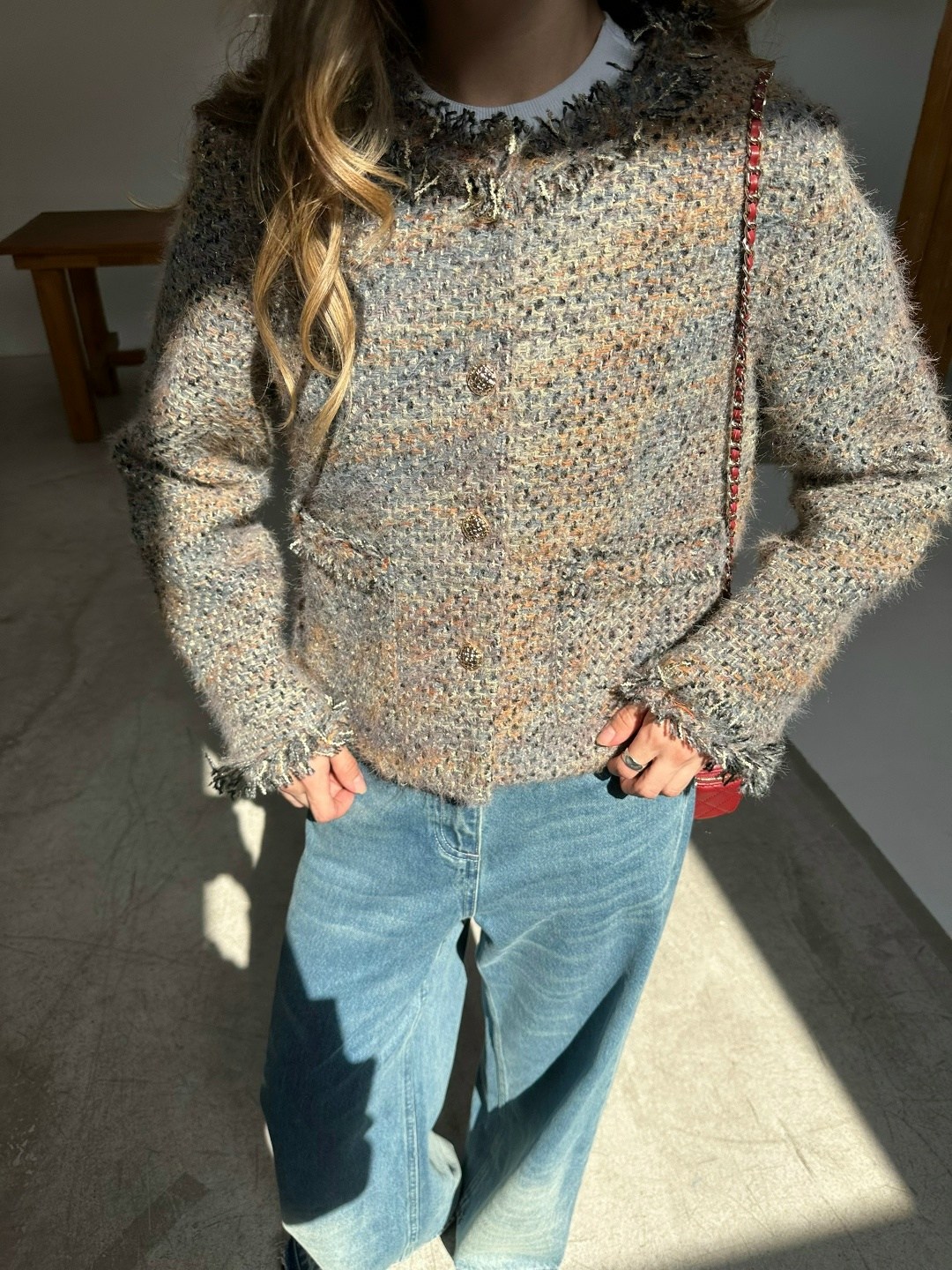 твидовый жакет,твидовый жакет chanel,трендовый нишевый высококачественный твидовый шерстяной пиджак unxx для женщин,жакет,твидовый шерстяной пиджак для женщин