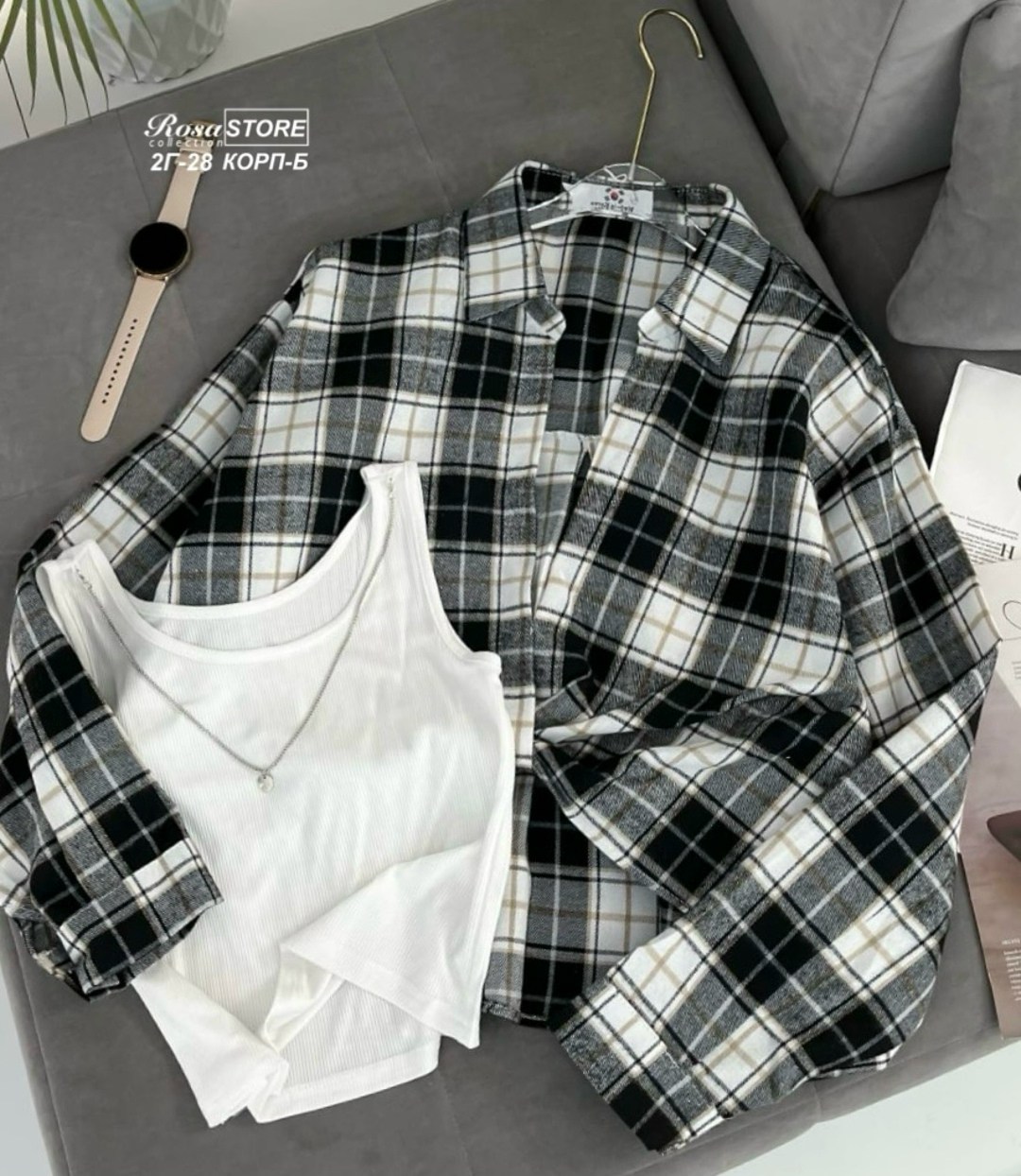 женская рубашка в клетку,рубашка в клетку,рубашка в клетку с майкой beststyle,рубашка женская в клетку оверсайз,рубашка в клетку оверсайз