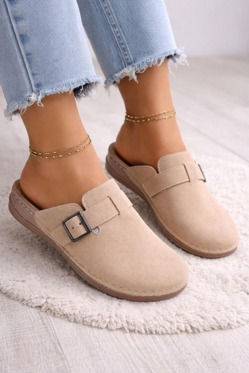 , повседневные,женская ,мюли замшевые,тапочки замшевые