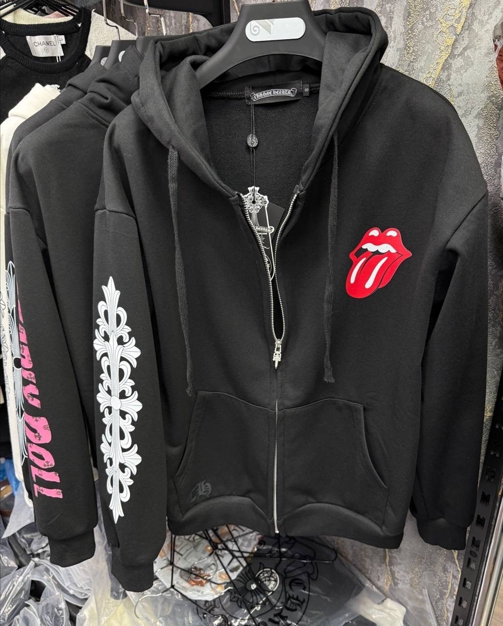 chrome hearts rolling stones hoodie,толстовка,chrome hearts hoodie,кофта мужская