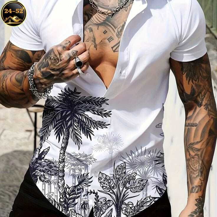 мужская гавайская рубашка,гавайская рубашка,мужская рубашка с принтом,модные мужские рубашки,рубашка пляжная