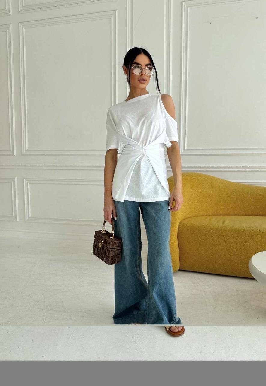 футболки белые,футболки брендовые,летние футболки,асимметричная футболка