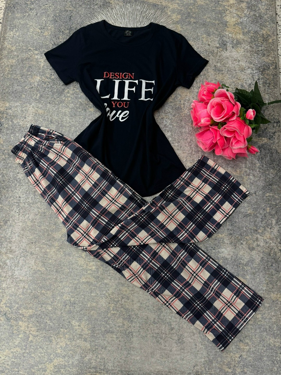 женская пижама,комплект пижама,пижама,клетчатая пижама,пижама в клетку