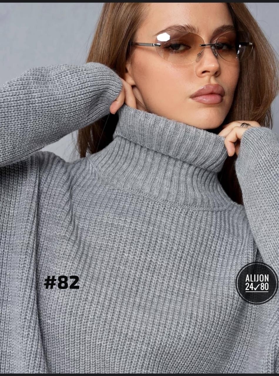 свитер вязаный оверсайз с горлом кк fashion,женский свитер,свитер оверсайз с горлом укороченный apero knit&home,вязаные свитера женские,свитер розовый