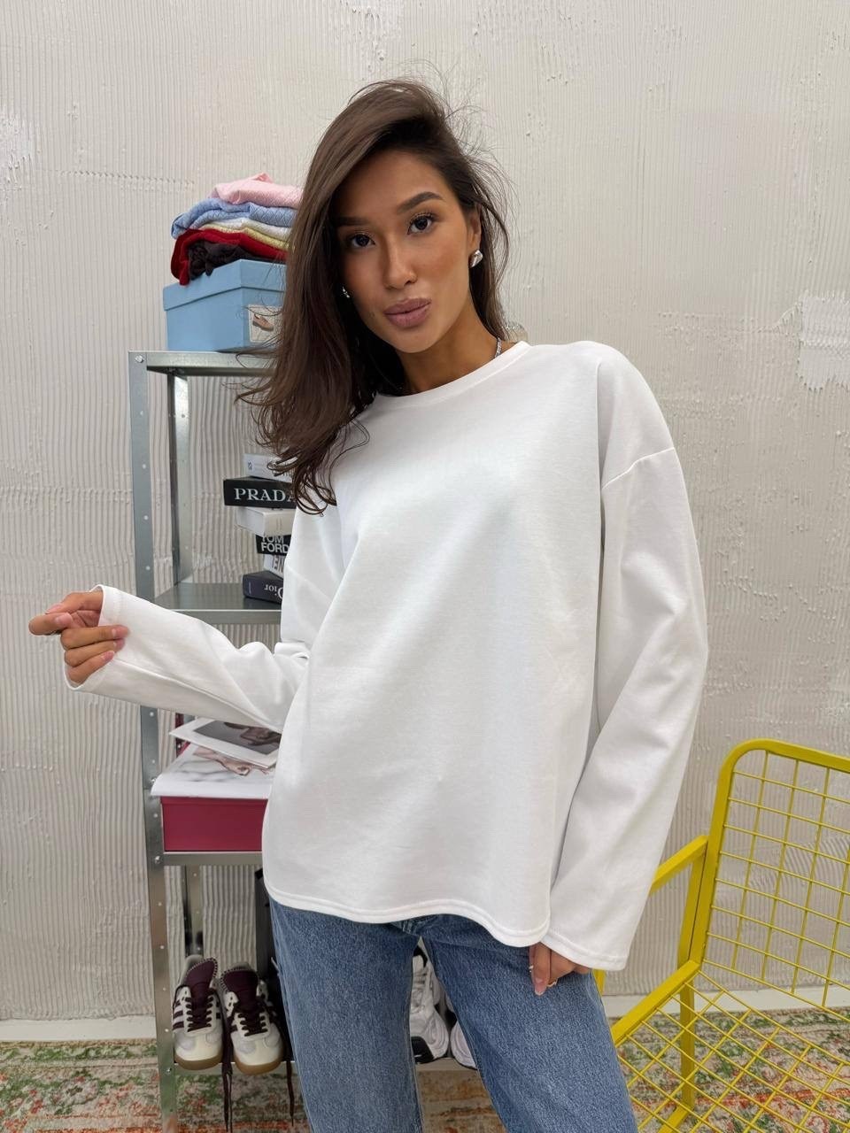 свитшот женская,модная толстовка,однотонная толстовка,свитшот с круглым вырезом,женские кофты